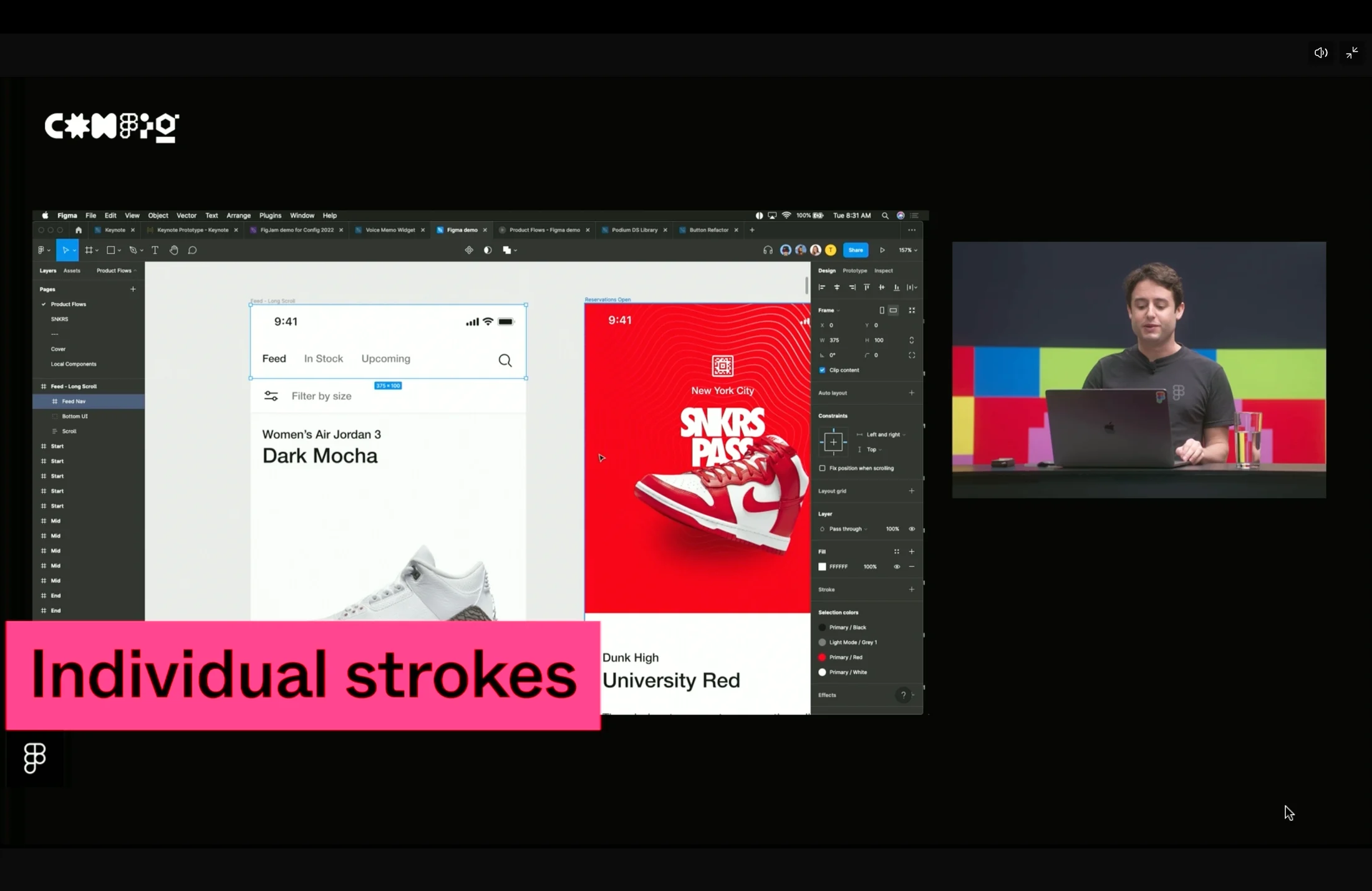 Independent stroke controls for each side of an object