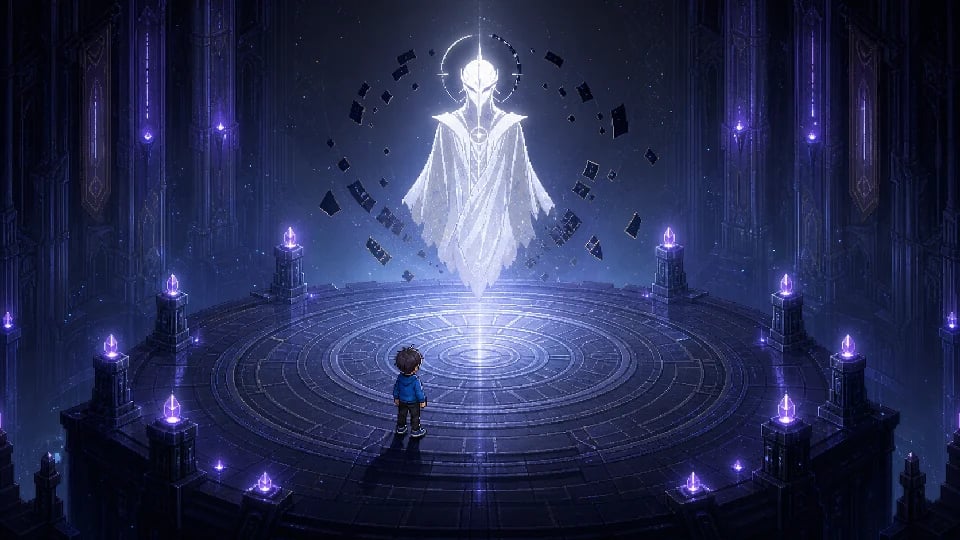 A scene from The Gate, a game whose rules and creation tools I designed
