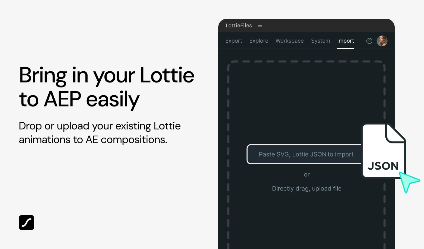 An existing Lottie becomes editable After Effects layers so work can continue after delivery.