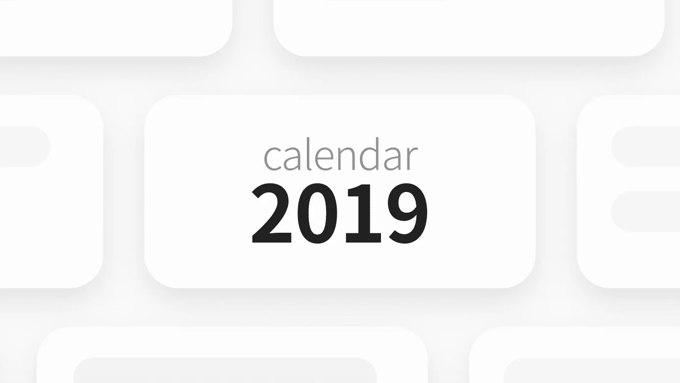 Calendar retrospective cover for 2019